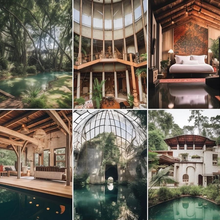 A collage of engaging social media posts featuring your Airbnb property, local attractions, and guest testimonials