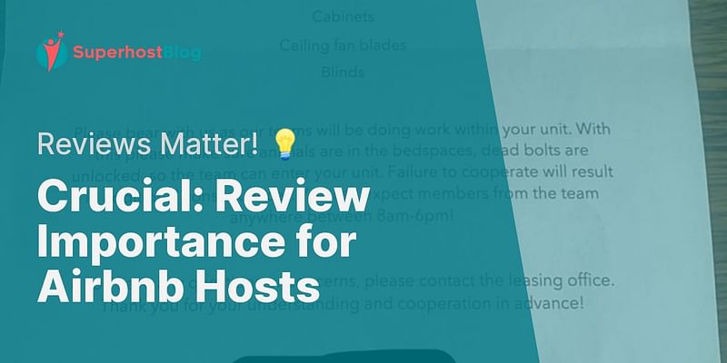 Crucial: Review Importance for Airbnb Hosts - Reviews Matter! 💡